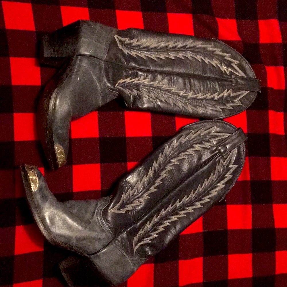 cowboy boots 5.5 distressed vintage cool abilene black unisex me women kids